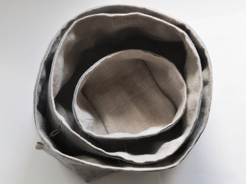 Linen cottage baskets